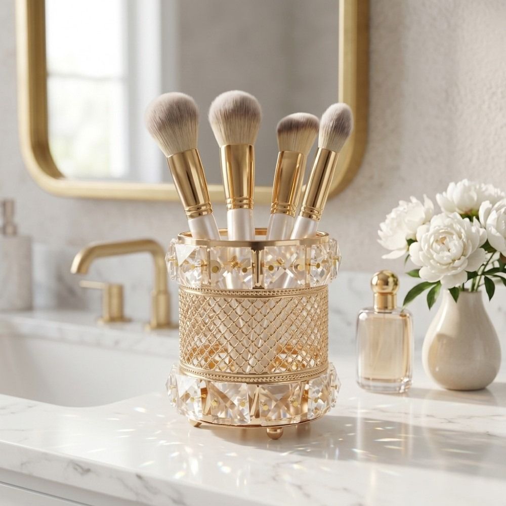 Gouden make-upborstelhouder or - Luxury Skincare And Makeup Brands recensie en prijs